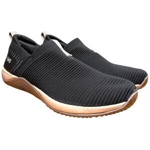 RYKA Women's 9.5 Echo Knit Slip On Black Gray Sneakers Casual Comfort Support